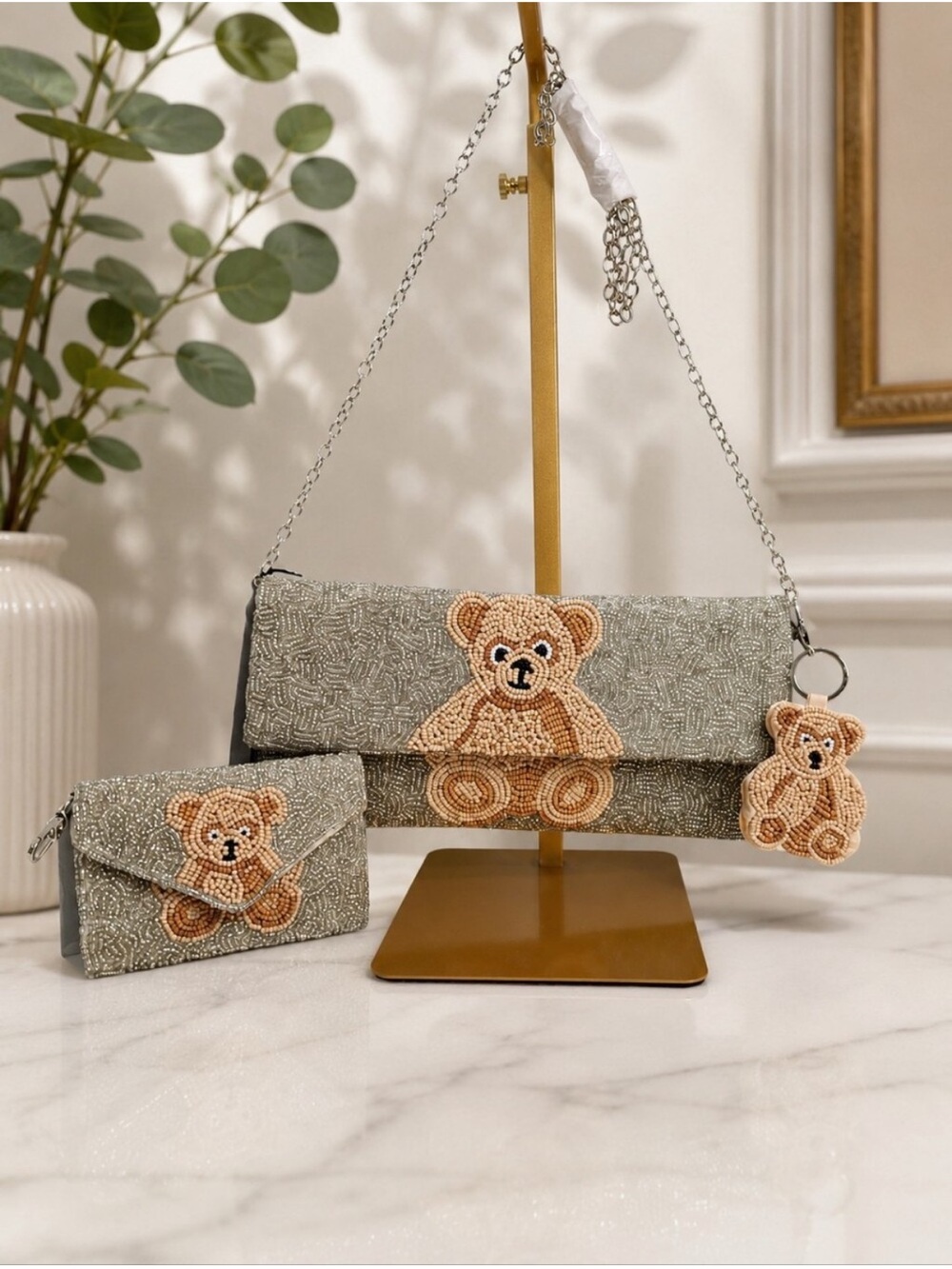 NEW Rachel Zoe Beige Teddy Embroidered 3 Piece Set